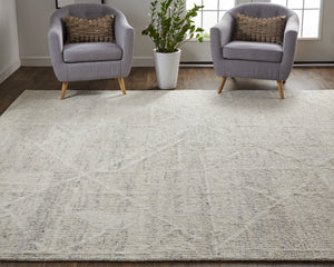 Feizy Rugs Alford Hand Knotted Wool Rug – Ultra-soft, Neutral Geometric Design For Contemporary Spaces Ivory,Tan Wool Alf6921fivybgej55