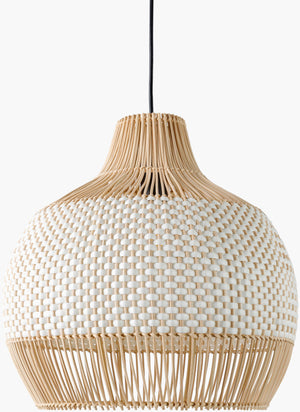 Surya Mesmerize Rattan Pendant Light - 20" Country Cottage Style Fixture For Home & Office Ambiance Fixture, Black,Shade, White,Cord, Black Rattan Mmz-002
