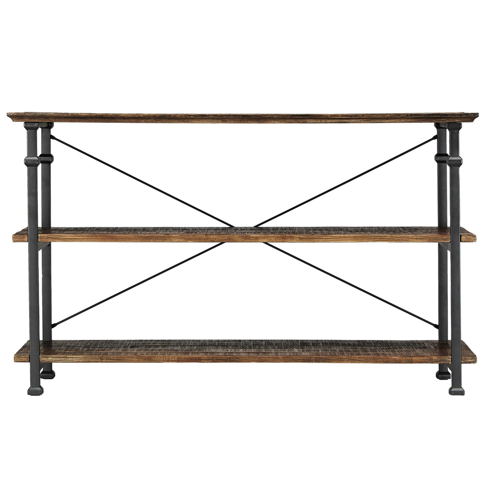 Homelegance By Top-Line Rafferty Vintage Industrial TV Stand Oak Wood