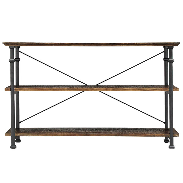 Homelegance By Top-Line Rafferty Vintage Industrial TV Stand Oak Wood