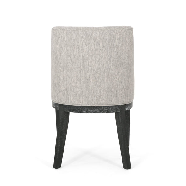 English Elm Dining Chair Set of 2 Solid Wood Textured Fabric Upholstered Farmhouse Modern Style 69408.00FLGRY