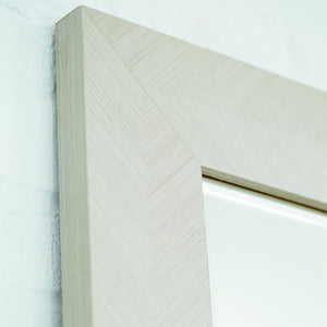 Bernhardt Bernhardt Chevron Framed Mirror — 52"W Beveled Glass, Linear Gray Low-Sheen Finish, Vertical/Horizontal Mounting 381322