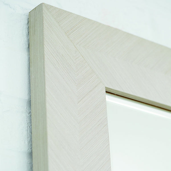 Bernhardt Bernhardt Chevron Framed Mirror — 52"W Beveled Glass, Linear Gray Low-Sheen Finish, Vertical/Horizontal Mounting 381322