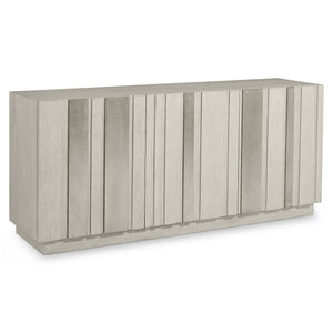 Bernhardt Bernhardt Tempo Buffet With Wire‑Brushed Oak & Sandblasted Aluminum Overlays, Soft‑Close Storage 346132