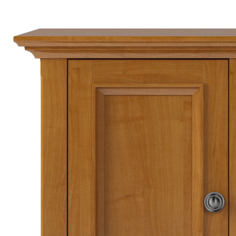 English Elm Amherst 72-Inch Solid Wood Tv Stand: Light Golden Brown, Stylish Storage, And Elegant Design B136P158358