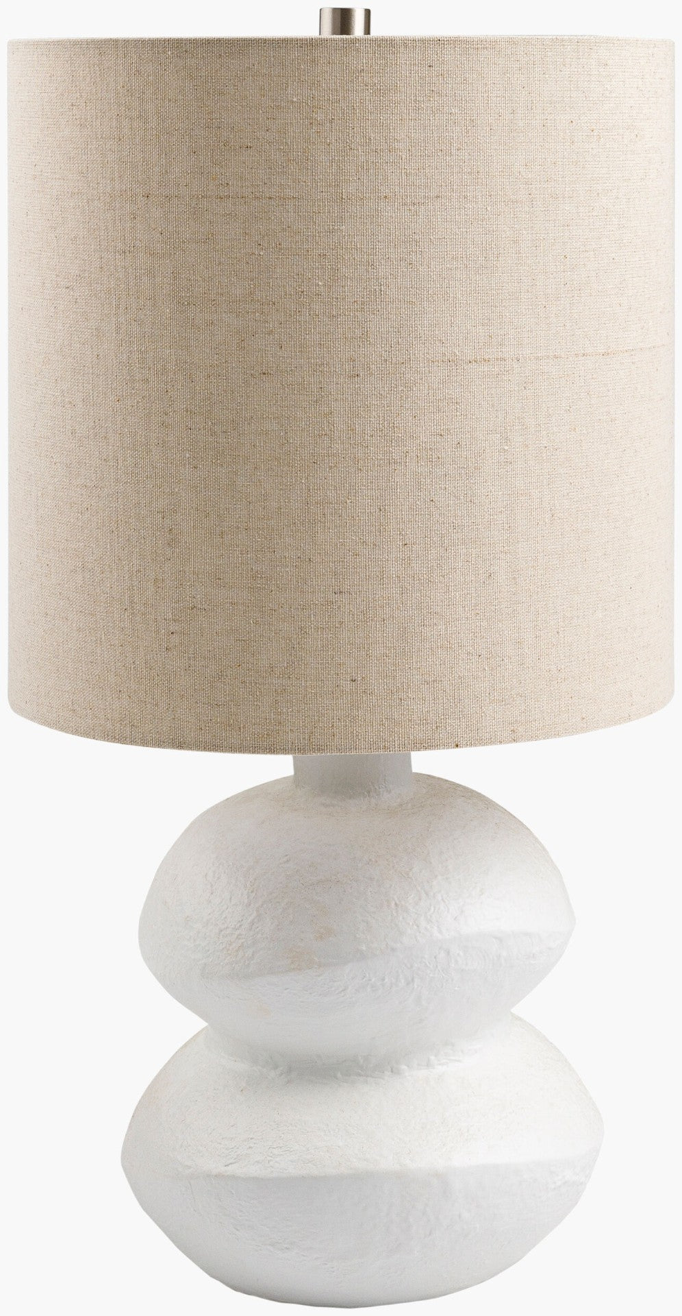 Livabliss Mauna Ceramic Base Accent Lamp with Wheat Linen Shade for Bedside or Console MNA-004