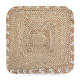 Hearth and Haven Multi-functional Cube Pouf with Cotton B136P159297 Natural