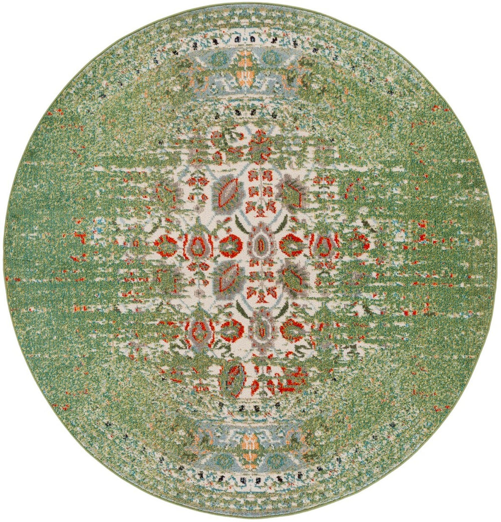 Safavieh Monaco 208 Power Loomed Rug Sage / Rust 2'-2" x 8'