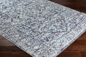 Livabliss Monte Carlo Polypropylene Runner Rug Turkish Traditional Pattern for Hallway Entryway Navy, White 8'10" x 12' MNC2301-9312