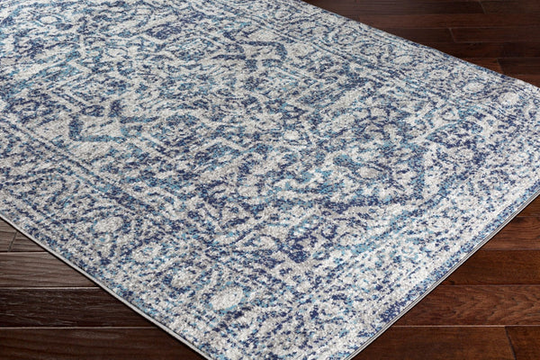 Livabliss Monte Carlo Polypropylene Runner Rug Turkish Traditional Pattern for Hallway Entryway Navy, White 8'10" x 12' MNC2301-9312