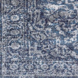 Livabliss Monte Carlo Polypropylene Runner Rug Turkish Traditional Pattern for Hallway Entryway Navy, White 8'10" x 12' MNC2301-9312
