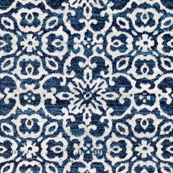 Livabliss Monte Carlo Arts and Crafts Runner Rug Polypropylene Turkish Woven Hallway Accent Blue, Navy 8'10" x 12' MNC2303-9312