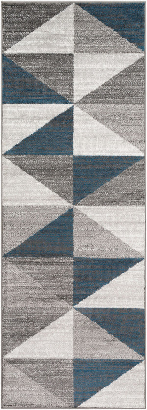 Livabliss Monte Carlo Geometric Polypropylene Runner Rug for Hallway Entryway or Kitchen Light Gray, Whi 2'7" x 7'3" MNC2307-2773