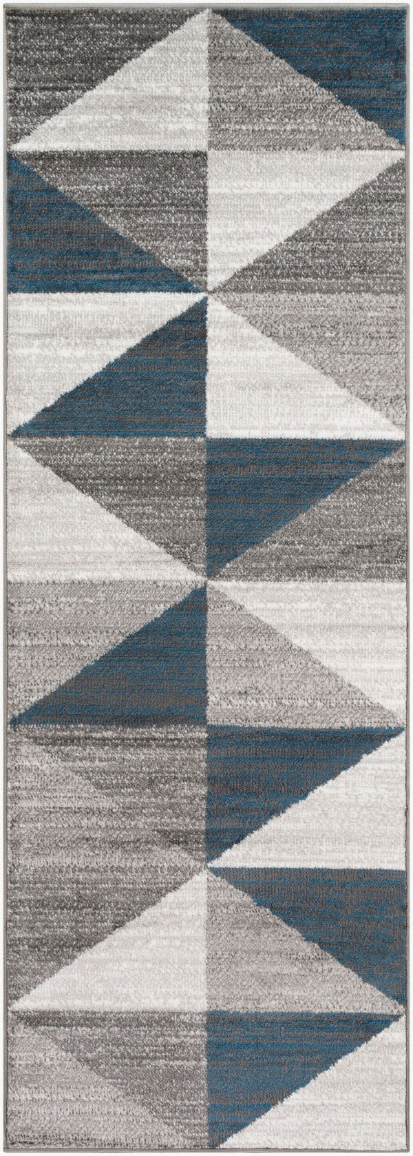 Livabliss Monte Carlo Geometric Polypropylene Runner Rug for Hallway Entryway or Kitchen Light Gray, Whi 2'7" x 7'3" MNC2307-2773
