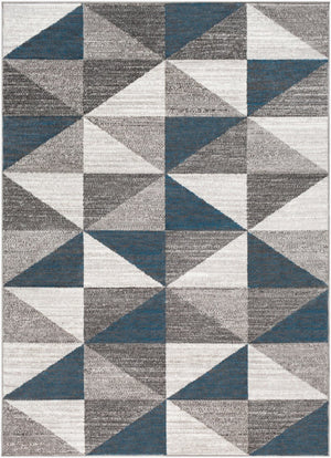 Livabliss Monte Carlo Geometric Polypropylene Runner Rug for Hallway Entryway or Kitchen Light Gray, Whi 6'11" x 9' MNC2307-679
