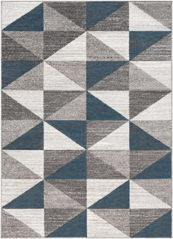 Livabliss Monte Carlo Geometric Polypropylene Runner Rug for Hallway Entryway or Kitchen Light Gray, Whi 6'11" x 9' MNC2307-679