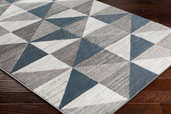 Livabliss Monte Carlo Geometric Polypropylene Runner Rug for Hallway Entryway or Kitchen Light Gray, Whi 7'10" x 10'2" MNC2307-710103