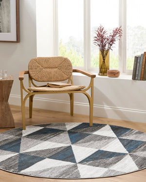 Livabliss Monte Carlo Geometric Polypropylene Runner Rug for Hallway Entryway or Kitchen Light Gray, Whi 6'7" x 6'7" MNC2307-67SQ
