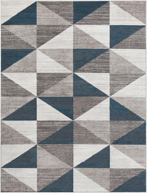 Livabliss Monte Carlo Geometric Polypropylene Runner Rug for Hallway Entryway or Kitchen Light Gray, Whi 7'10" x 10'2" MNC2307-710103