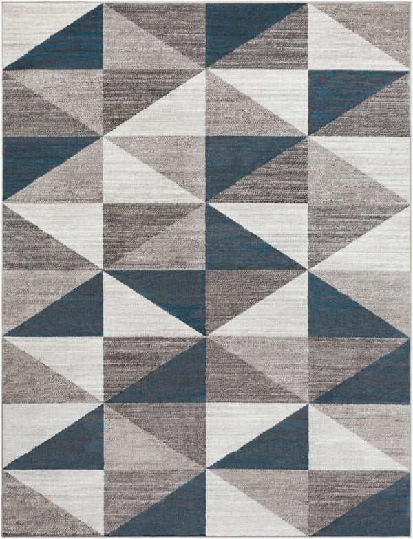 Livabliss Monte Carlo Geometric Polypropylene Runner Rug for Hallway Entryway or Kitchen Light Gray, Whi 7'10" x 10'2" MNC2307-710103