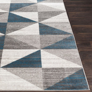 Livabliss Monte Carlo Geometric Polypropylene Runner Rug for Hallway Entryway or Kitchen Light Gray, Whi 7'10" x 10'2" MNC2307-710103
