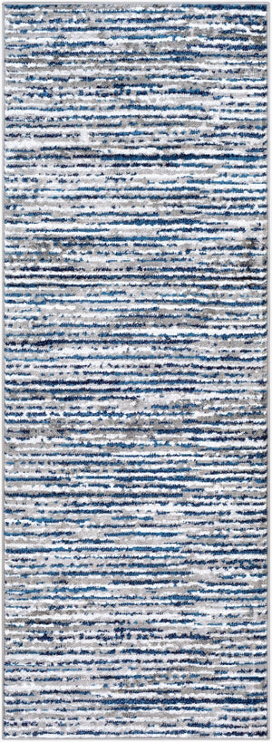 Livabliss Monte Carlo Geometric Runner Rug Polypropylene Mid-century Hallway Entryway Accent Navy, Blue 2'7" x 7'3" MNC2309-2773