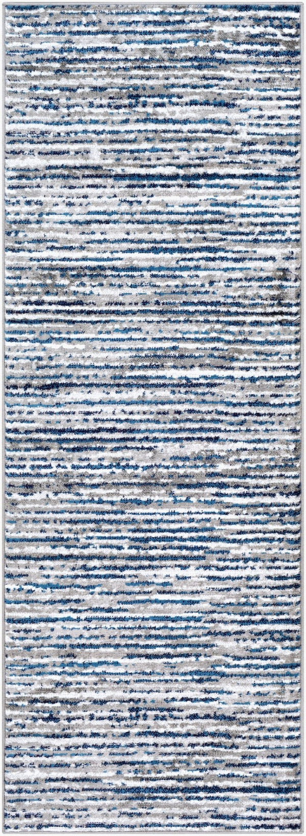 Livabliss Monte Carlo Geometric Runner Rug Polypropylene Mid-century Hallway Entryway Accent Navy, Blue 2'7" x 7'3" MNC2309-2773