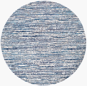 Livabliss Monte Carlo Geometric Runner Rug Polypropylene Mid-century Hallway Entryway Accent Navy, Blue 5'3" x 5'3" Round MNC2309-53RD