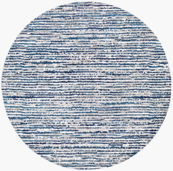 Livabliss Monte Carlo Geometric Runner Rug Polypropylene Mid-century Hallway Entryway Accent Navy, Blue 5'3" x 5'3" Round MNC2309-53RD