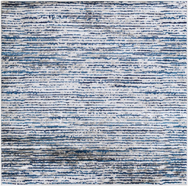 Livabliss Monte Carlo Geometric Runner Rug Polypropylene Mid-century Hallway Entryway Accent Navy, Blue 6'7" x 6'7" MNC2309-67SQ