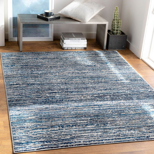 Livabliss Monte Carlo Geometric Runner Rug Polypropylene Mid-century Hallway Entryway Accent Navy, Blue 5'3" x 7'3" MNC2309-5373