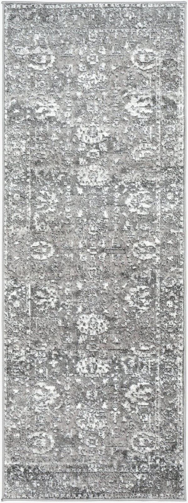Livabliss Monte Carlo Traditional Polypropylene Runner Rug for Hallways and Entryways Light Gray, Cha 2'7" x 7'3" MNC2311-2773