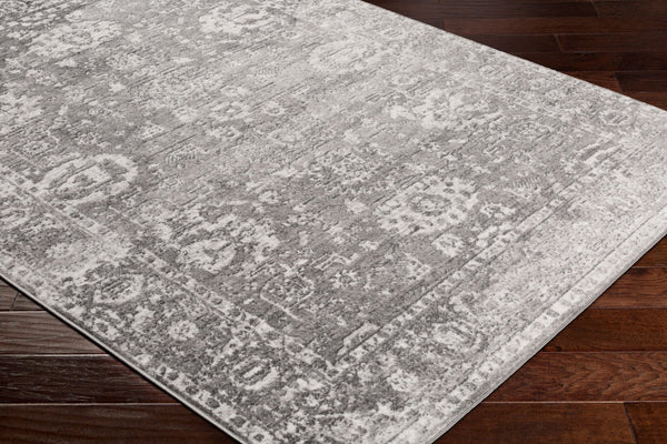 Livabliss Monte Carlo Traditional Polypropylene Runner Rug for Hallways and Entryways Light Gray, Cha 5'3" x 5'3" Square MNC2311-53SQ