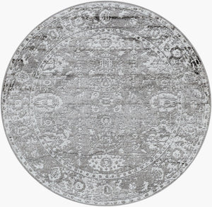 Livabliss Monte Carlo Traditional Polypropylene Runner Rug for Hallways and Entryways Light Gray, Cha 5'3" x 5'3" Round MNC2311-53RD