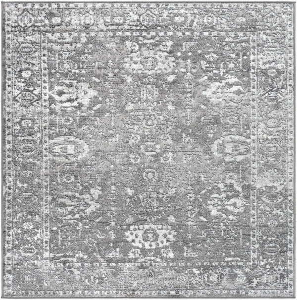 Livabliss Monte Carlo Traditional Polypropylene Runner Rug for Hallways and Entryways Light Gray, Cha 5'3" x 5'3" Square MNC2311-53SQ
