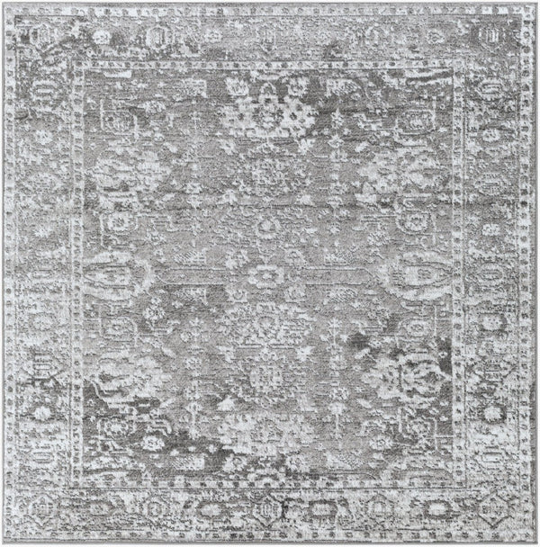 Livabliss Monte Carlo Traditional Polypropylene Runner Rug for Hallways and Entryways Light Gray, Cha 6'7" x 6'7" MNC2311-67SQ