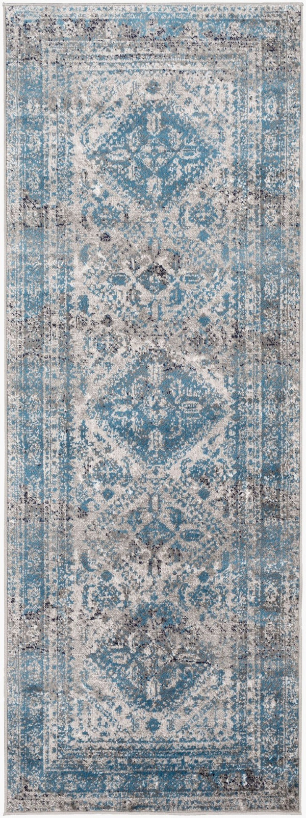 Livabliss Monte Carlo Medallion Polypropylene Area Rug for Large Living Dining Rooms Light Gray, Cha 2'7" x 7'3" MNC2312-2773
