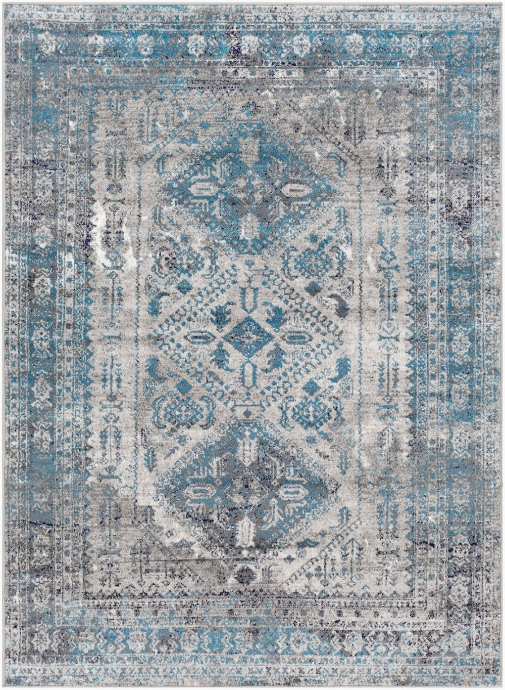Livabliss Monte Carlo Medallion Polypropylene Area Rug for Large Living Dining Rooms Light Gray, Cha 12' x 15' MNC2312-1215