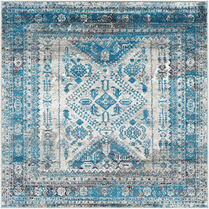 Livabliss Monte Carlo Medallion Polypropylene Area Rug for Large Living Dining Rooms Light Gray, Cha 5'3" x 5'3" Square MNC2312-53SQ