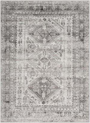 Livabliss Monte Carlo Traditional Polypropylene Area Rug for Living Dining and Primary Bedroom Spaces Light Gray, Whi 6'11" x 9' MNC2314-679