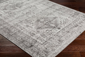 Livabliss Monte Carlo Traditional Polypropylene Area Rug for Living Dining and Primary Bedroom Spaces Light Gray, Whi 6'7" x 6'7" MNC2314-67SQ