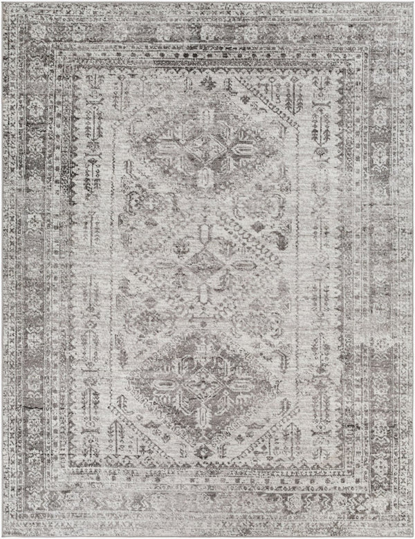 Livabliss Monte Carlo Traditional Polypropylene Area Rug for Living Dining and Primary Bedroom Spaces Light Gray, Whi 8'10" x 12' MNC2314-9312