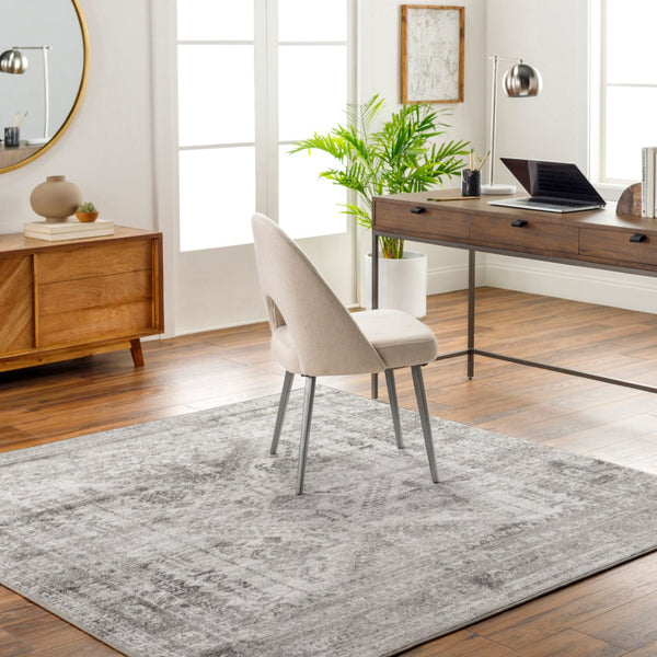 Livabliss Monte Carlo Traditional Polypropylene Area Rug for Living Dining and Primary Bedroom Spaces Light Gray, Whi 6'11" x 9' MNC2314-679