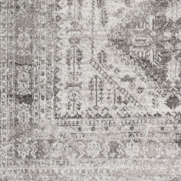 Livabliss Monte Carlo Traditional Polypropylene Area Rug for Living Dining and Primary Bedroom Spaces Light Gray, Whi 6'7" x 6'7" MNC2314-67SQ