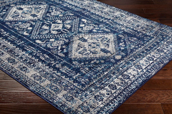 Livabliss Monte Carlo Traditional Polypropylene Area Rug for Elegant Living and Dining Spaces Navy, Light Gra 2'7" x 7'3" MNC2315-2773