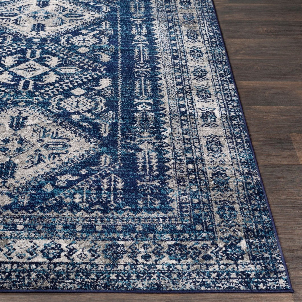 Livabliss Monte Carlo Traditional Polypropylene Area Rug for Elegant Living and Dining Spaces Navy, Light Gra 2' x 2'11" MNC2315-23