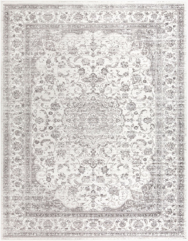 Livabliss Monte Carlo Traditional Polypropylene Area Rug Machine Woven for Living and Dining Rooms Light Gray, Cha 7'10" x 10'2" MNC2319-710103