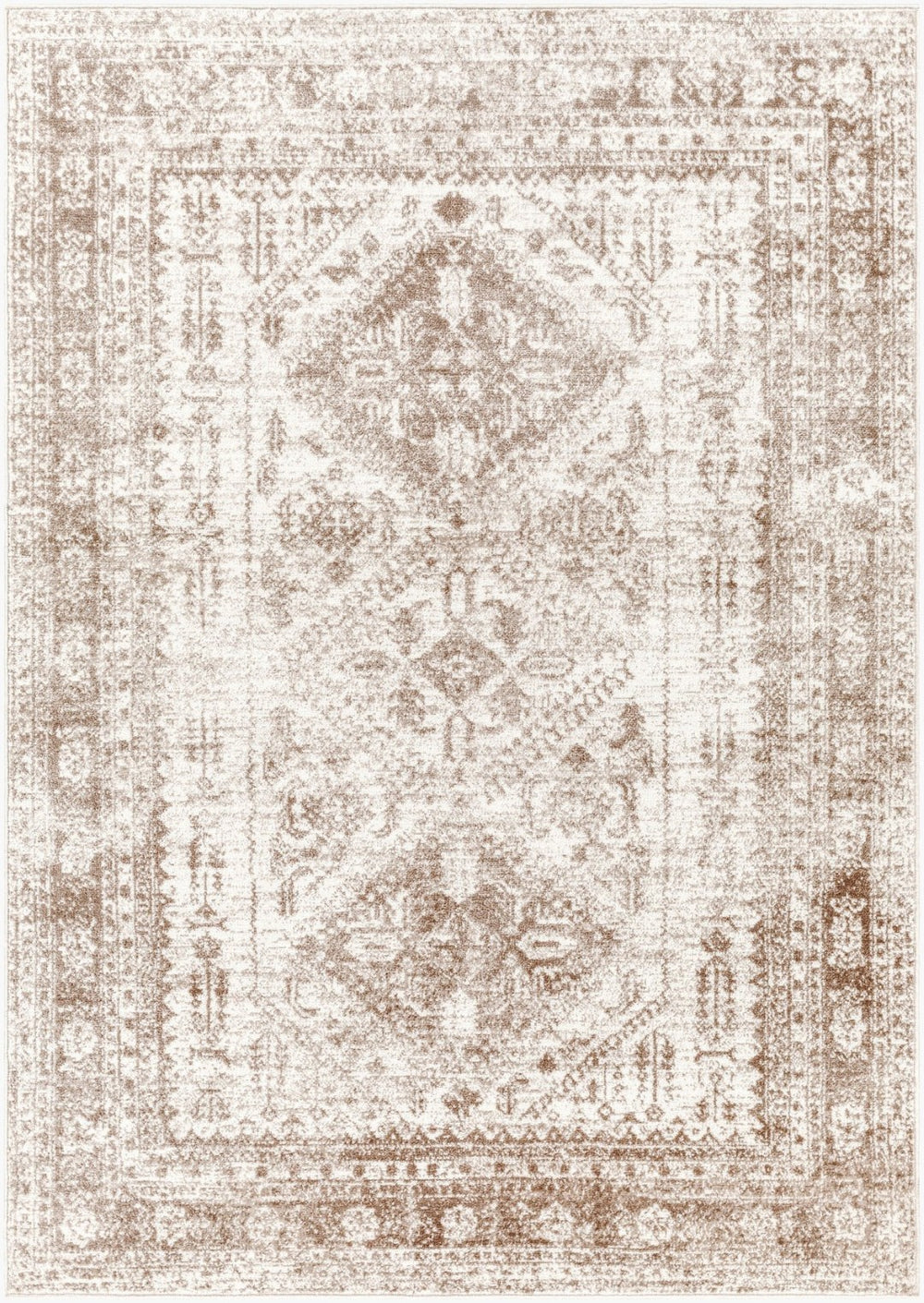 Livabliss Monte Carlo Traditional Medallion Polypropylene Area Rug for Living and Dining Rooms Cream, Light Br 8'10" x 12' MNC2341-81012