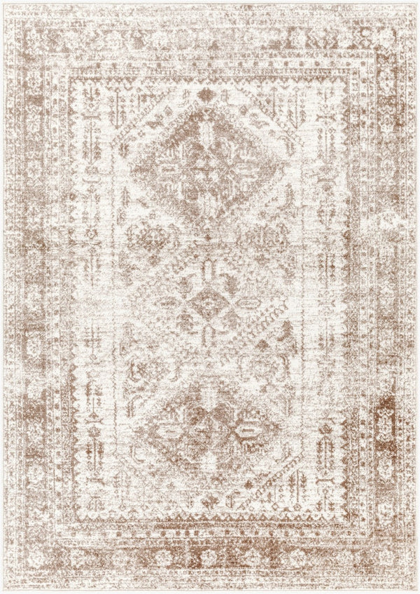 Livabliss Monte Carlo Traditional Medallion Polypropylene Area Rug for Living and Dining Rooms Cream, Light Br 8'10" x 12' MNC2341-81012