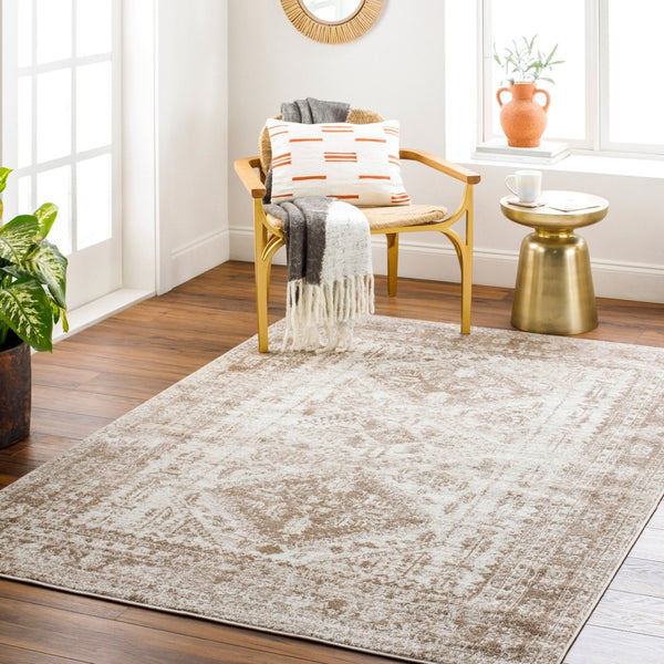 Livabliss Monte Carlo Traditional Medallion Polypropylene Area Rug for Living and Dining Rooms Cream, Light Br 8'10" x 12' MNC2341-81012